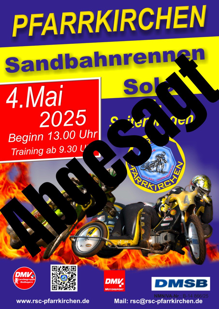 Sandbahnrennen Pfarrkirchen abgesagt